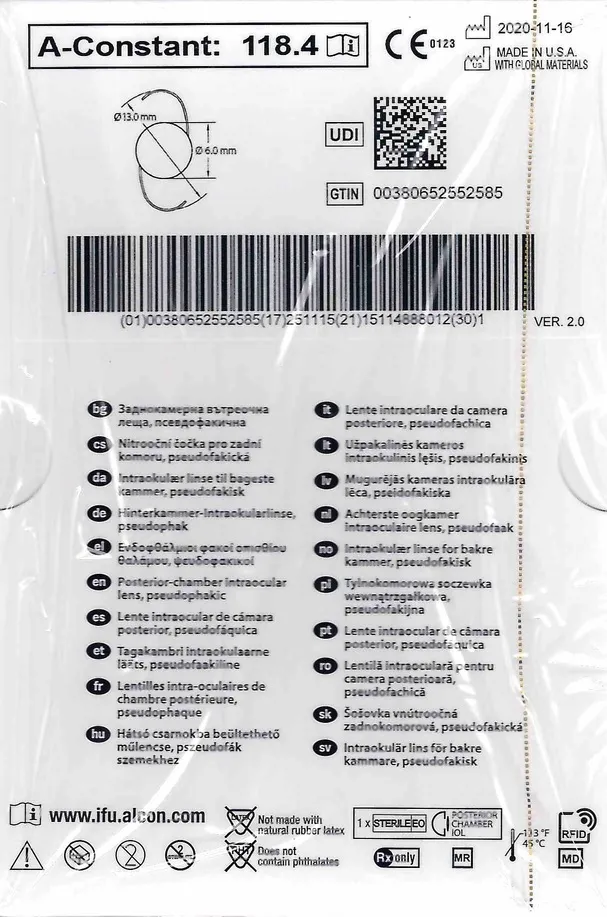 Багатокомпонентна інтраокулярна лінза MA60AC AcrySof®