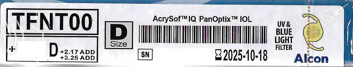замовити, купити Однокомпонентна трифокальна інтраокулярна лінза TFNT00 AcrySof® PanOptix (для корекції пресбіопії) від Alcon за низькою ціною в Україні